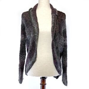 prAna Brown Open-Front Long Cardigan Sweater SM